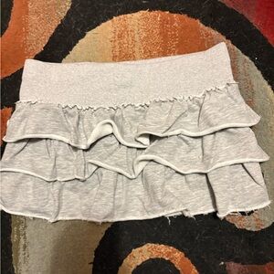 Edikted Light Gray Ruffled Mini Skirt